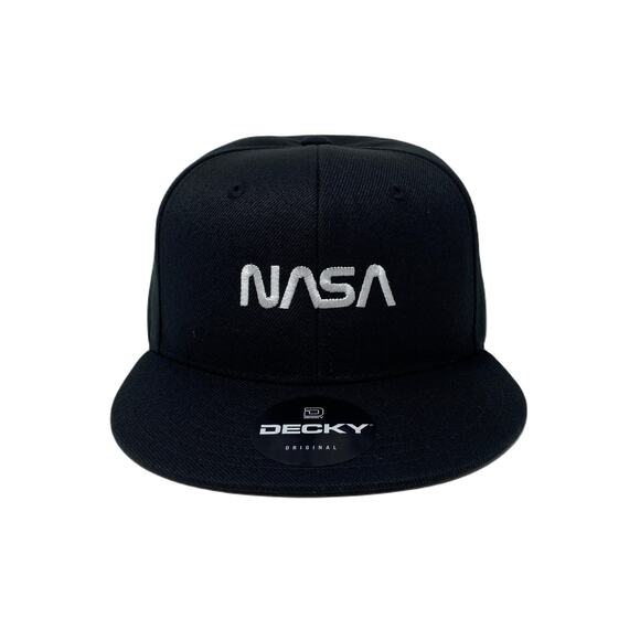 NASA White Snapback Hat All Black - Picture 2 of 7